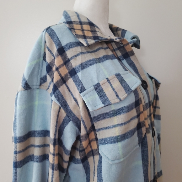 Anthropologie Avec Les Filles Plaid Fleece Shacket - Picture 7 of 16